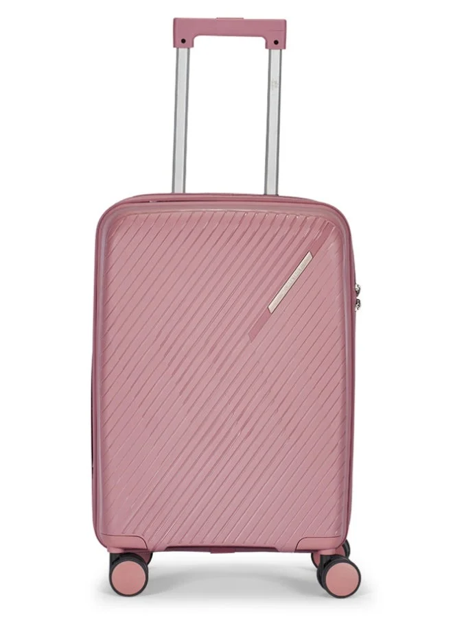 LIMRA Travel Bags Premium 20-Inch Polypropylene (PP) Hard Shell Carry-On Luggage Ultra-Lightweight Travel Suitcase with 360° Spinner Wheels and TSA Lock –Rosegold Color